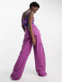 Фото #7 товара Native Youth straight leg twill cargo trouser co-ord in purple