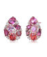 Фото #1 товара Sterling Silver 18K Rose Gold Plated Red Color Variant Cubic Zirconia Accent Drop Earrings