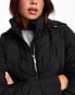 New Look longline puffer jacket in black