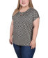 ფოტო #3 პროდუქტის Plus Size Extended Sleeve Top with Grommets