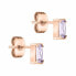 Dazzling bronze earrings with zircons TJ-0069-E-05
