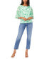 ფოტო #3 პროდუქტის Petite Printed Smocked-Waist 3/4-Sleeve Top