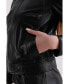 ფოტო #3 პროდუქტის Women's Leather Jacket, Black