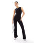 Фото #1 товара Kaiia slinky flared trousers co-ord in black