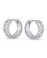 ფოტო #2 პროდუქტის Romantic Open Heart Cut Out Filigree Endless Huggie Small Hoop Earrings For Women Teens Girlfriend Hinged .925 Sterling Silver