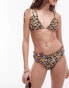 Фото #2 товара Topshop mix and match frill triangle bikini top in brown ditsy floral print