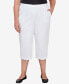 Фото #1 товара Plus Size Classic Neutrals Pull On Button Hem Twill Capri Pants