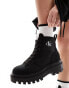 Calvin Klein Jeans lace up combat boots in black