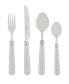 Bistro Geometric Grid Stainless Steel 16 Piece Flatware Set, Service for 4