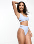 Фото #1 товара Nike Swimming – Icon – Bikinihose in Blau mit Zierausschnitten und hohem Bund