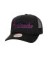 Фото #1 товара Men's Black Colorado Avalanche Script Side Patch Trucker Adjustable Hat