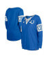 Фото #1 товара Women's Blue Indianapolis Colts Lace-Up Notch Neck Long Sleeve T-shirt
