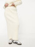 4th & Reckless Plus knitted maxi skirt co-ord in cream