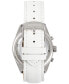 ფოტო #5 პროდუქტის Women's Katherine Chronograph White Leather Strap Steel Watch 40mm