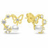 Фото #1 товара Gold-plated earrings Rings with zircons and pearls EA1054Y