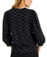 Women's Shimmer-Tweed Balloon-Sleeve Top