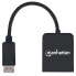 Manhattan DisplayPort 1.2 to 2-Port HDMI Splitter Hub with MST - 4K@30Hz - USB-A Powered - Video Wall Function - HDCP 2.2 - Black - Three Year Warranty - Blister - DisplayPort - 2x HDMI - 3840 x 2160 pixels - Black - Plastic - 1 m