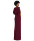 ფოტო #2 პროდუქტის Plus Size Faux Wrap Split Sleeve Maxi Dress with Cascade Skirt