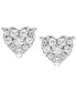 ფოტო #3 პროდუქტის Diamond Heart Cluster Stud Earrings (1/2 ct. t.w.) in 10k White Gold