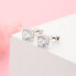 Charming stud earrings with zircons E000143