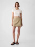 Linen-Cotton Wrap Mini Skirt