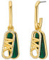 ფოტო #1 პროდუქტის 14K Gold Plated Tiger's Eye Empire Charm Drop Earrings