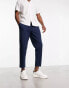 Фото #1 товара Jack & Jones Intelligence drawstring linen mix trouser in navy