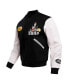 ფოტო #3 პროდუქტის Men's Black, White Beavis and Butt-Head Rude Varsity Full Zip Jacket