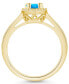 ფოტო #3 პროდუქტის Blue Topaz (1 ct. t.w.) and Diamond (1/5 ct. t.w.) Halo Ring in 14K Yellow Gold