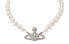 Vivienne Westwood ONE ROW PEARL BAS RELIEF CHOKER 土星大珍珠 黄铜 珍珠 项链 女款 礼物 / Ожерелье Vivienne Westwood ONE ROW PEARL BAS RELIEF CHOKER 63010106-02P104-CN