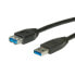 Фото #2 товара ROLINE USB 3.0 Cable - Type A M - A F 0.8 m - 0.8 m - USB A - USB A - USB 3.2 Gen 1 (3.1 Gen 1) - Male/Female - Black