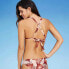 Фото #2 товара Juniors' Triangle Bikini Top - Xhilaration™ Clay Tropical Print size Medium