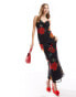 Фото #1 товара Hope & Ivy chiffon maxi cami dress in dark base floral