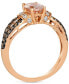 Фото #3 товара Peach Morganite (7/8 ct. t.w.) & Diamond (1/2 ct. t.w.) Ring in 14k Rose Gold