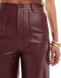 Фото #9 товара Extro & Vert Tall highwaisted PU trouser in burgundy