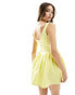 Heiress Beverly Hills exclusive premium crepe corset detail a line mini dress in light yellow Желтый, XL - EU 42 - фото #2