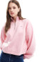 Tommy Jeans boxy half zip sweatshirt in pink