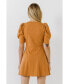 Women's Short Puff Sleeve Mini Dress