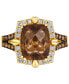 ფოტო #2 პროდუქტის Chocolate Quartz (4 ct. t.w.) & Diamond (5/8 ct. t.w.) Halo Ring in 14k Gold