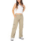 ფოტო #1 პროდუქტის Juniors' Wide-Leg Zippered Cargo Jeans