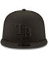 ფოტო #4 პროდუქტის Men's Black Tampa Bay Rays Black on Black 9FIFTY Team Snapback Adjustable Hat