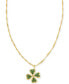 14k Gold-Plated Color Pavé Clover 19" Adjustable Pendant Necklace