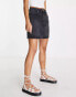 DTT Gabby high waisted denim skirt in washed black