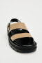 Asymmetric leather sandals