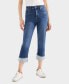 Фото #3 товара Women's High-Rise Embroidered Cuffed Jeans, Created for Macy's