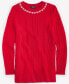 ფოტო #3 პროდუქტის Women's Cashmere Embellished Cable-Knit Tunic Sweater, Created for Macy's