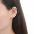Fashion longitudinal earrings with clear zircons E0002586