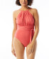 Фото #1 товара Women's Contours Belted High-Neck One-Piece Swimsuit