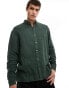 Фото #1 товара Abercrombie & Fitch long sleeve linen shirt in dark green