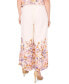 Фото #2 товара Petite Floral-Print Pull-On Wide-Leg Pants